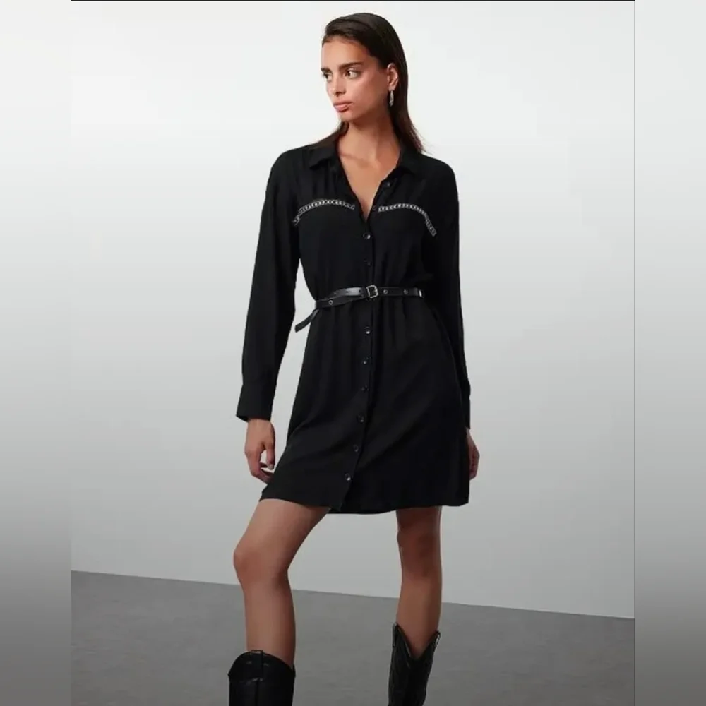 Zara STUDDED MINI DRESS( BELT NOT INCLUDED)  M - Picture 2 of 6